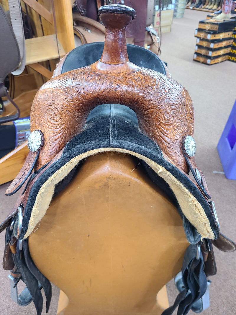 Used 14.5" Circle Y Tammy Fischer Treeless Barrel Saddle