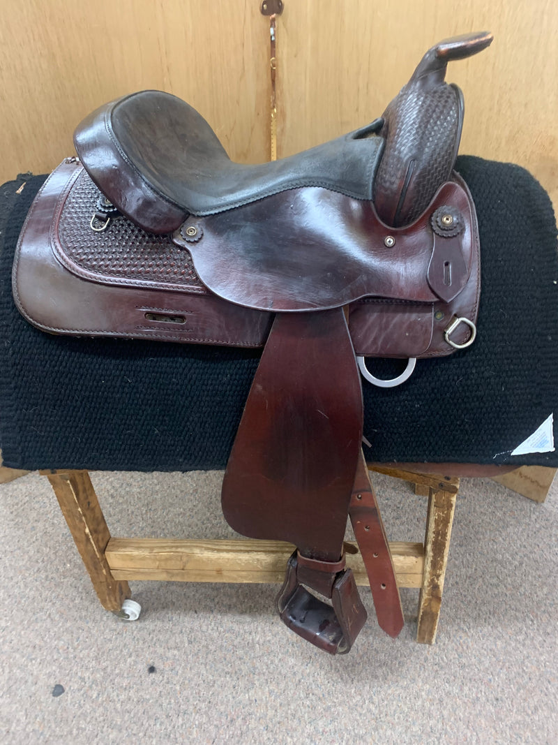 Used 21" Blue Ribbon Adjustable Cutback Lane Fox English Saddle