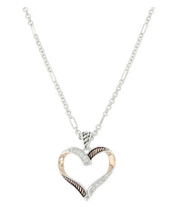 Montana Silver Facets of Love Rose Gold Heart Necklace